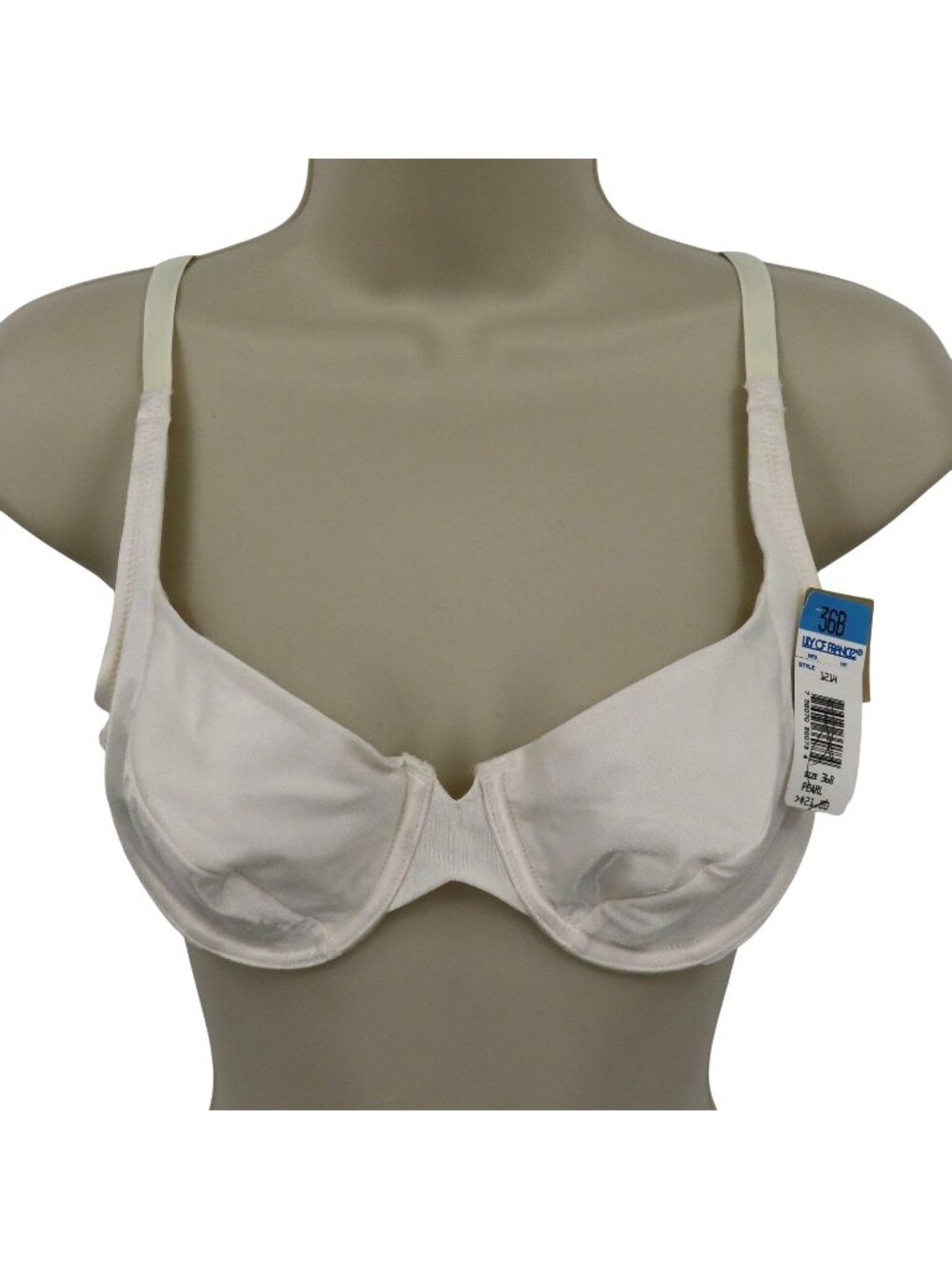 VTG Lily of France 36B Bra Style 1214 White Pearl Shimmer Underwire Unlined NEW